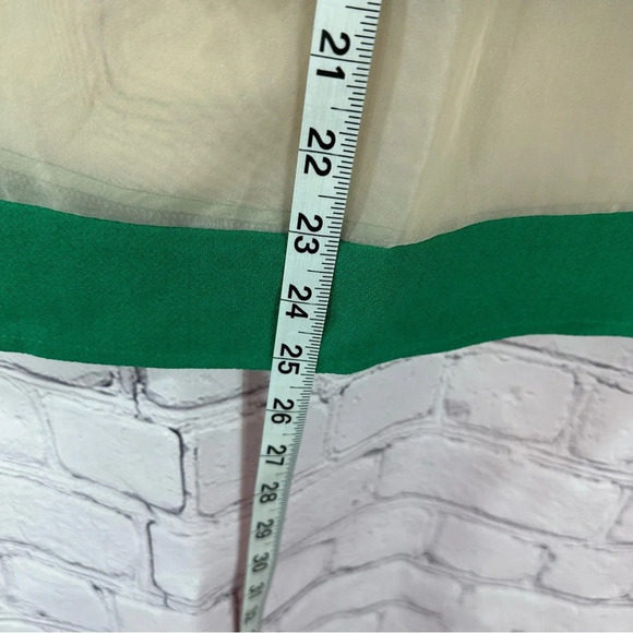 Harlyn anthropologie midi pencil skirt with sheer panel stripe at bottom small - Picture 4 of 8